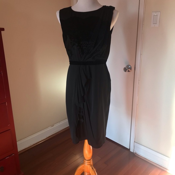 Black Silk Tahari Evening Cocktail Dress - Picture 2 of 8